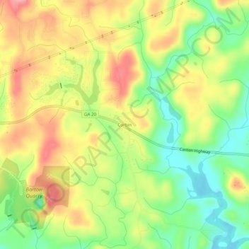 Mappa topografica Corbin, altitudine, rilievo