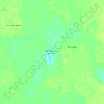 Mappa topografica Benito Juarez (El Cinco), altitudine, rilievo