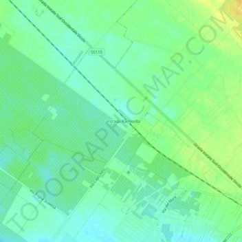 Mappa topografica Contrada Ramisella, altitudine, rilievo