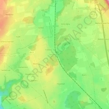 Mappa topografica Schorenmoos, altitudine, rilievo
