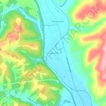 Mappa topografica Heshbon Park, altitudine, rilievo