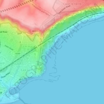 Mappa topografica The Warren, altitudine, rilievo