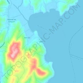 Mappa topografica Itapeva, altitudine, rilievo