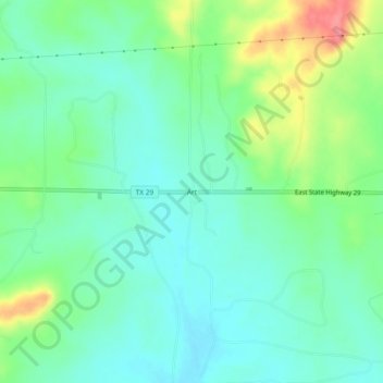 Mappa topografica Art, altitudine, rilievo