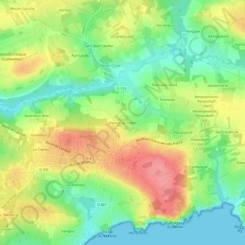 Mappa topografica Manoir de Treyer, altitudine, rilievo