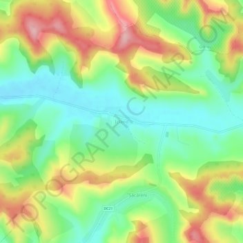 Mappa topografica Icland, altitudine, rilievo