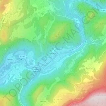 Mappa topografica Marignat, altitudine, rilievo