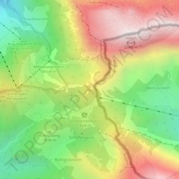 Mappa topografica Pfaffenkegel, altitudine, rilievo