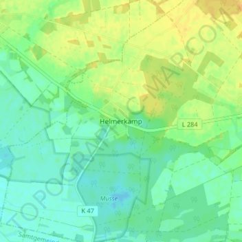 Mappa topografica Helmerkamp, altitudine, rilievo