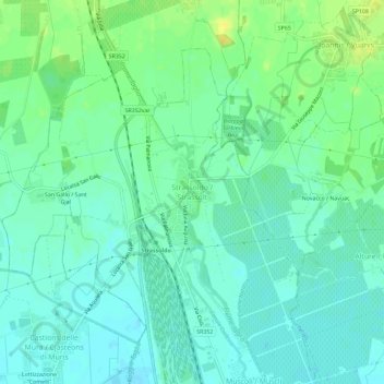 Mappa topografica Strassoldo, altitudine, rilievo
