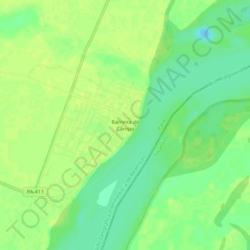 Mappa topografica Barreira do Campo, altitudine, rilievo