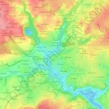 Mappa topografica Raozoc, altitudine, rilievo