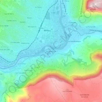 Mappa topografica La Maladrerie, altitudine, rilievo