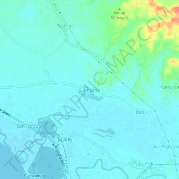Mappa topografica Campina, altitudine, rilievo