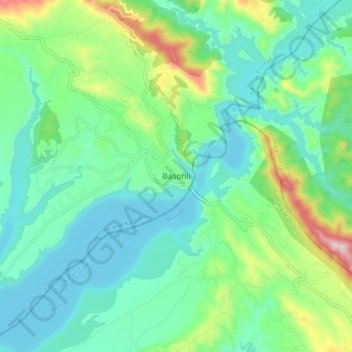 Mappa topografica Basohli, altitudine, rilievo