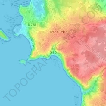 Mappa topografica Pors Mabo, altitudine, rilievo