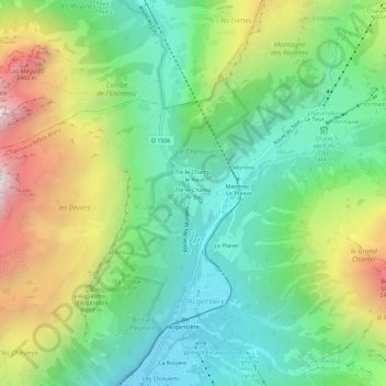 Mappa topografica Tré-le-Champ - le Bas, altitudine, rilievo