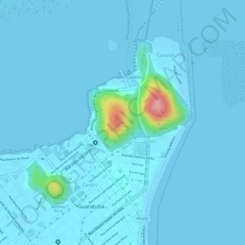 Mappa topografica Morro do Pinto, altitudine, rilievo