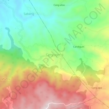 Mappa topografica Cang-agong, altitudine, rilievo
