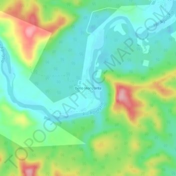 Mappa topografica Bello Horizonte, altitudine, rilievo