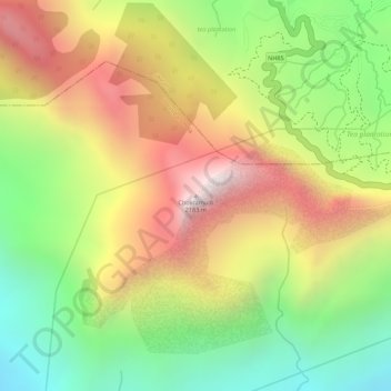 Mappa topografica Chokramudi, altitudine, rilievo