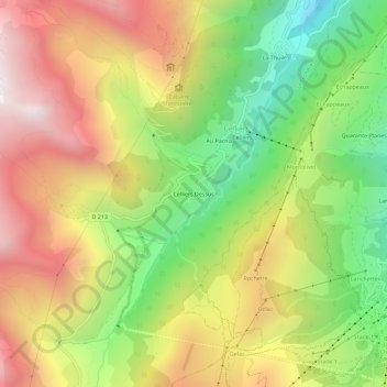 Mappa topografica Celliers Dessus, altitudine, rilievo