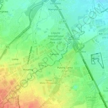 Mappa topografica Ganado, altitudine, rilievo