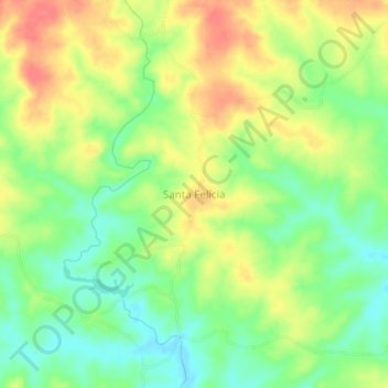 Mappa topografica Santa Felícia, altitudine, rilievo