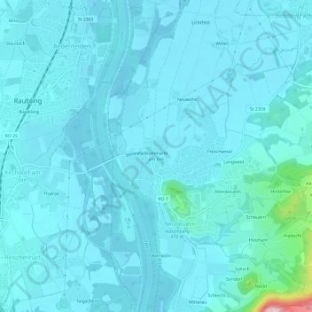 Mappa topografica Altenmarkt am Inn, altitudine, rilievo