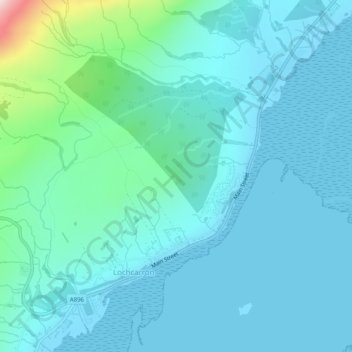 Mappa topografica Cnoc na Staing, altitudine, rilievo
