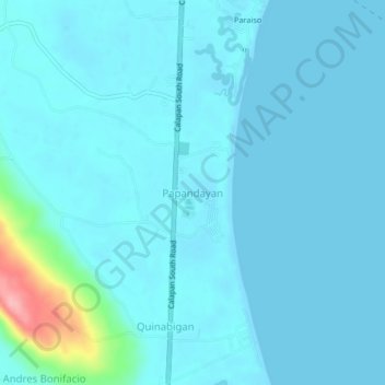 Mappa topografica Papandayan, altitudine, rilievo