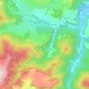 Mappa topografica Bessolle, altitudine, rilievo