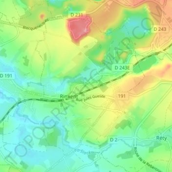 Mappa topografica Ferme des Combles, altitudine, rilievo
