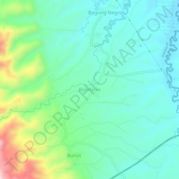 Mappa topografica Bonifacio, altitudine, rilievo