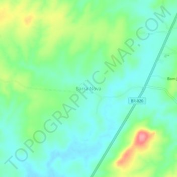 Mappa topografica Barra Nova, altitudine, rilievo