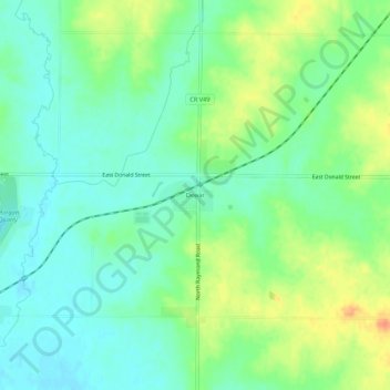 Mappa topografica Dewar, altitudine, rilievo