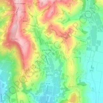 Mappa topografica Casale, altitudine, rilievo