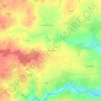 Mappa topografica La Chauvelière, altitudine, rilievo