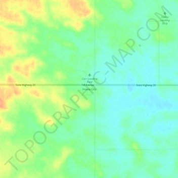 Mappa topografica Prairie City, altitudine, rilievo