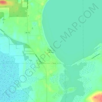 Mappa topografica Green Lake Terrace, altitudine, rilievo
