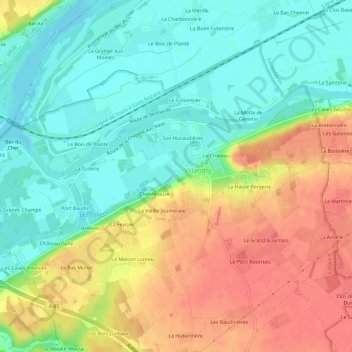 Mappa topografica La Maison Rouge, altitudine, rilievo