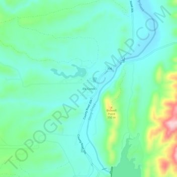 Mappa topografica Elk Creek, altitudine, rilievo
