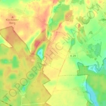 Mappa topografica Bocksee, altitudine, rilievo