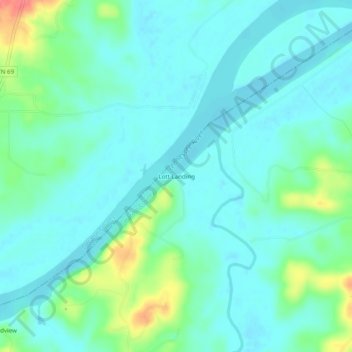 Mappa topografica Lott Landing, altitudine, rilievo