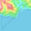 Mappa topografica Mortola Inferiore, altitudine, rilievo