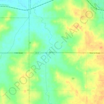 Mappa topografica Benson, altitudine, rilievo