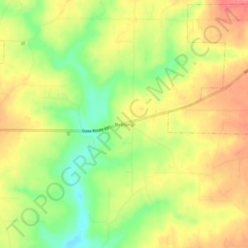 Mappa topografica Birdsong, altitudine, rilievo