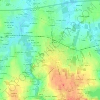Mappa topografica Le Challonge, altitudine, rilievo