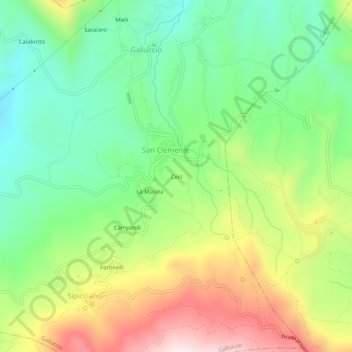 Mappa topografica Ceci, altitudine, rilievo