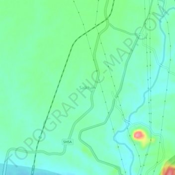 Mappa topografica Salkhan, altitudine, rilievo